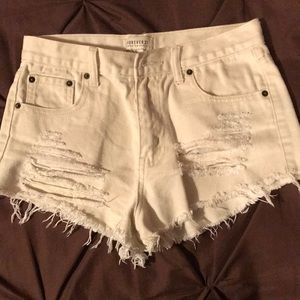 High waisted jean shorts